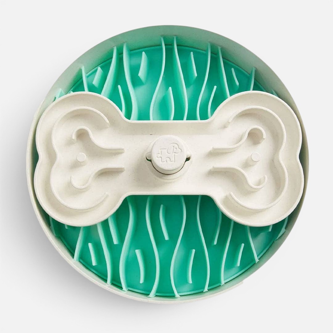 Green Puzzle Feeder Bowl