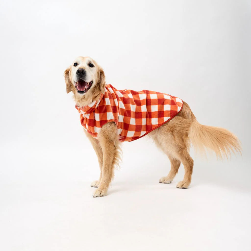 The Floofy Fleece - Orange Gingham