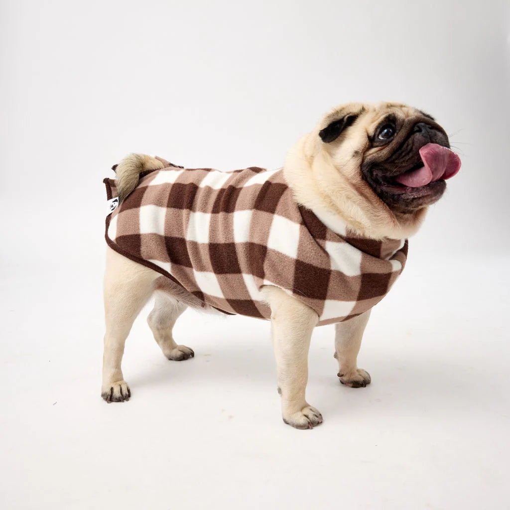 The Floofy Fleece - Mocha Gingham