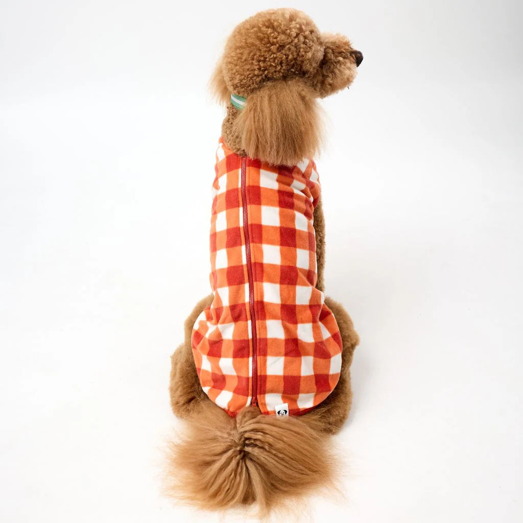 The Floofy Fleece - Orange Gingham
