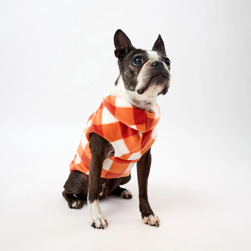 The Floofy Fleece - Orange Gingham