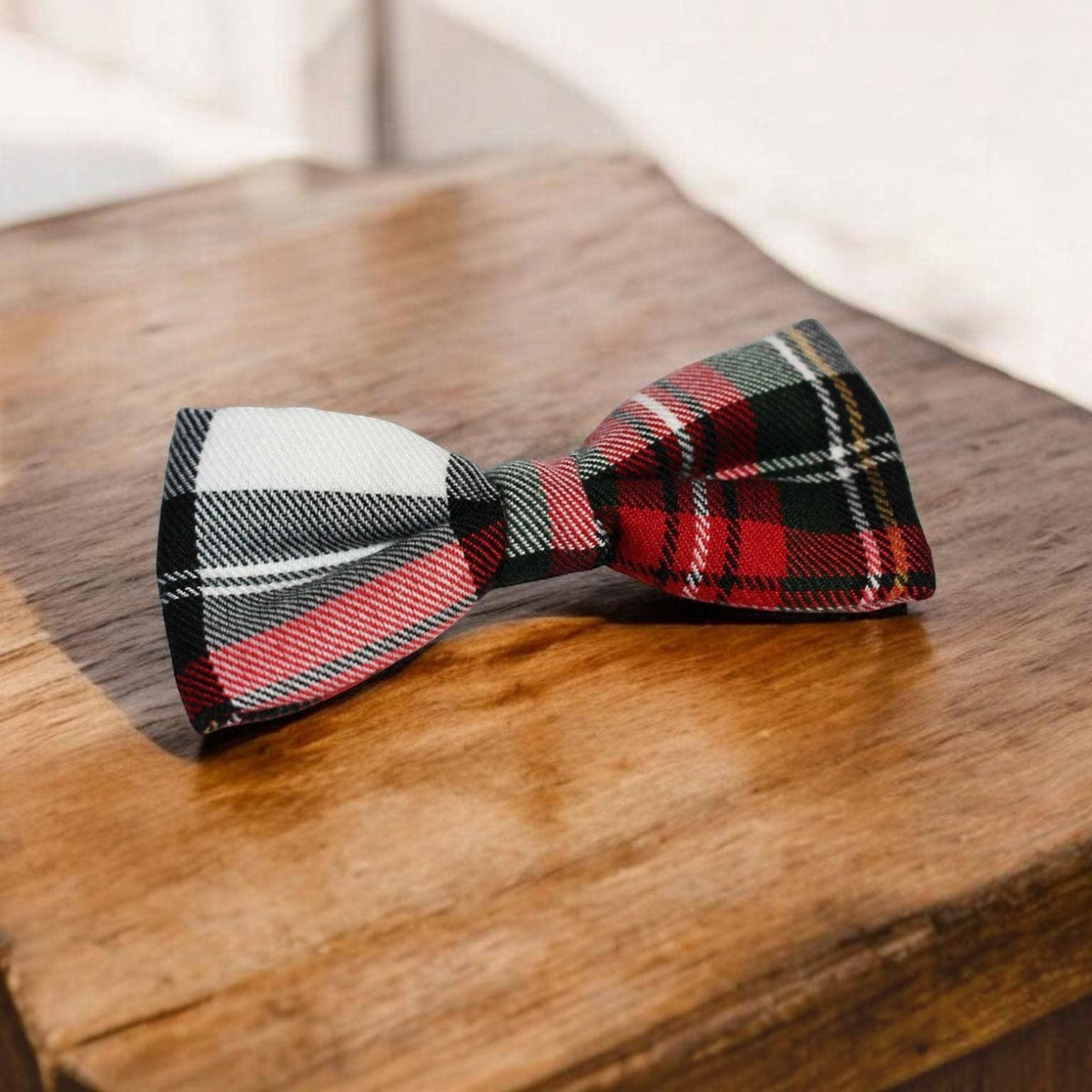 Alfies Red & White Plaid Tartan Puppy Dog Bow Tie