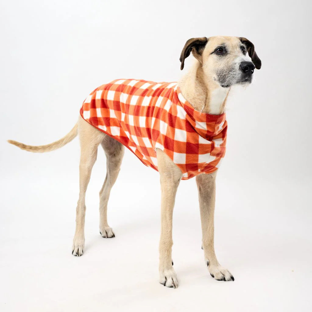 The Floofy Fleece - Orange Gingham