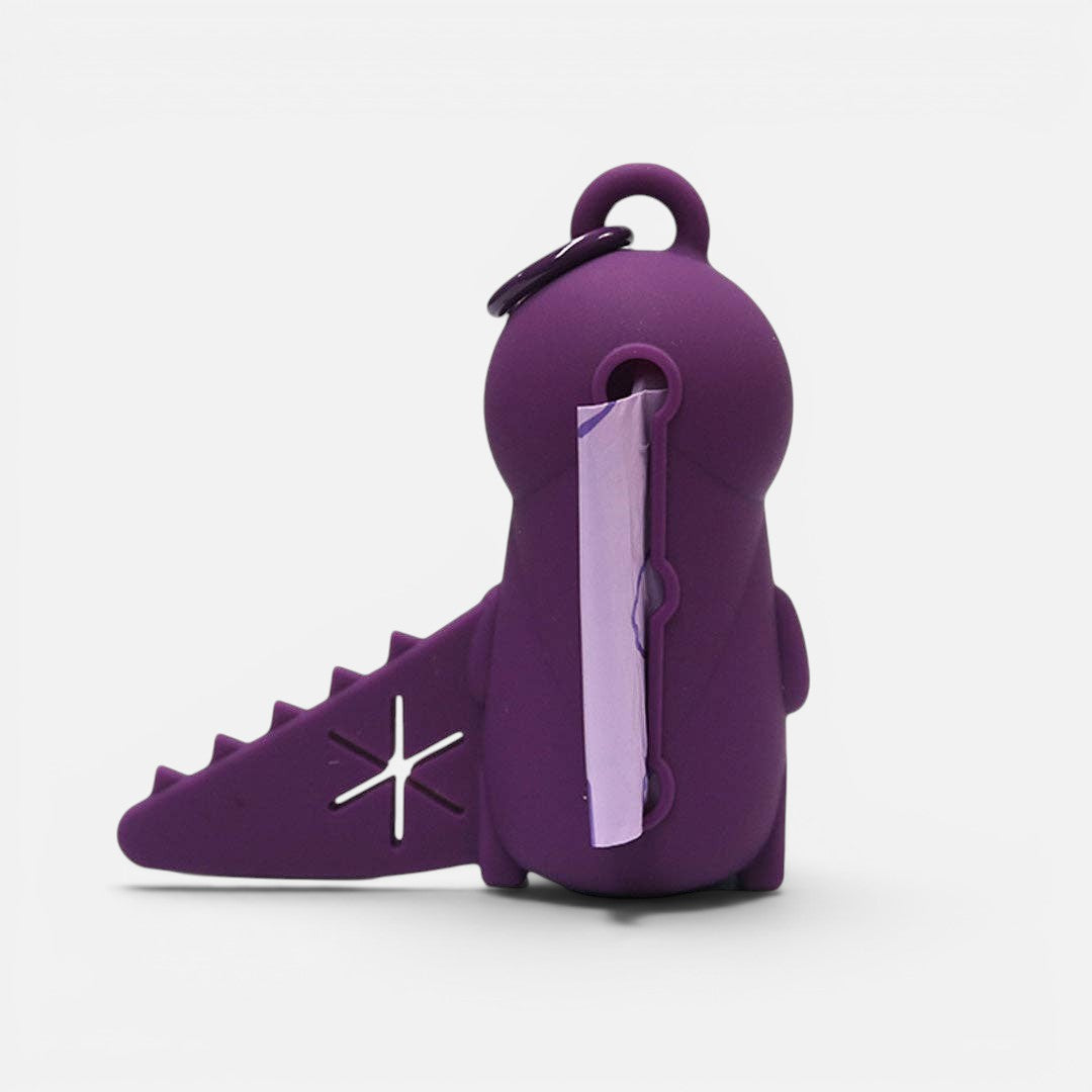 Purple Dino Poop Bag Holder