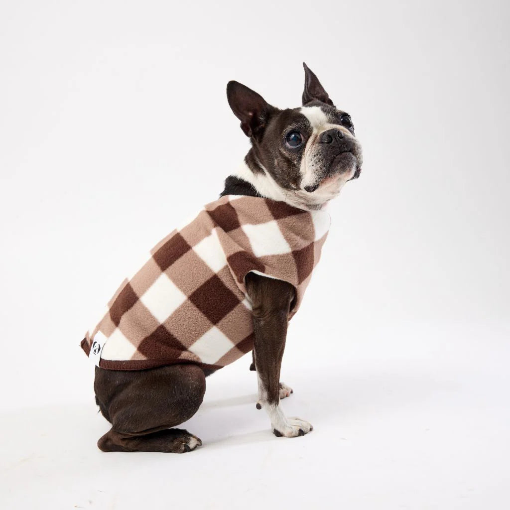 The Floofy Fleece - Mocha Gingham