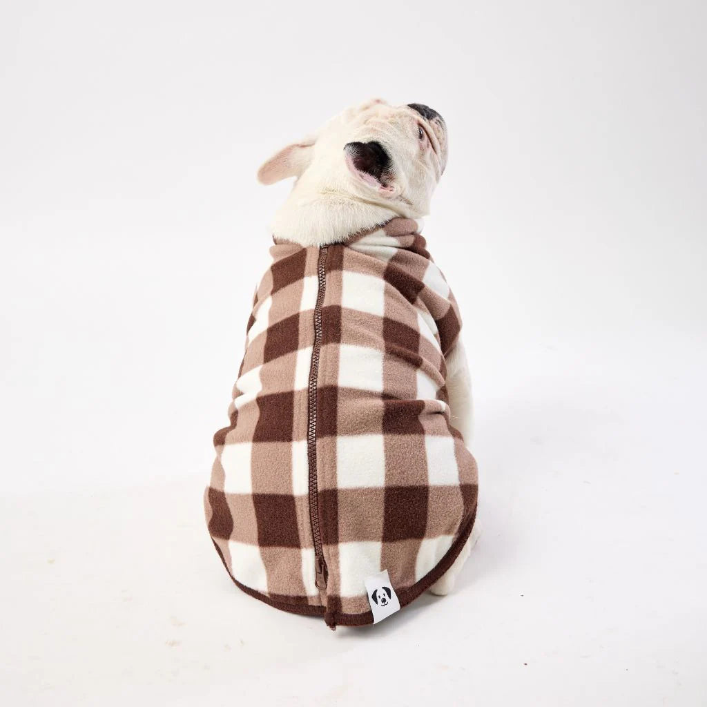 The Floofy Fleece - Mocha Gingham