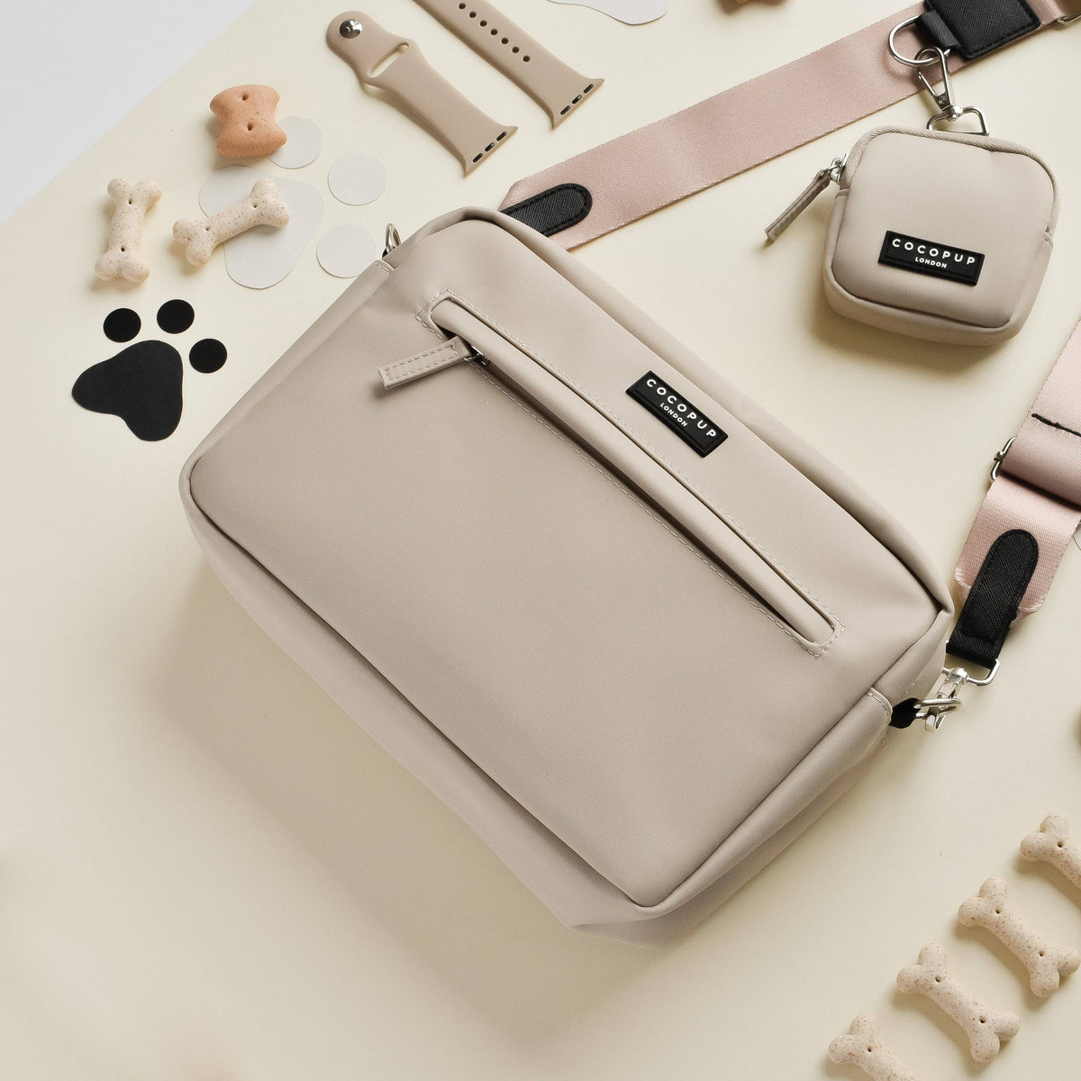 Large Dog Walking Bag - Caramel Latte