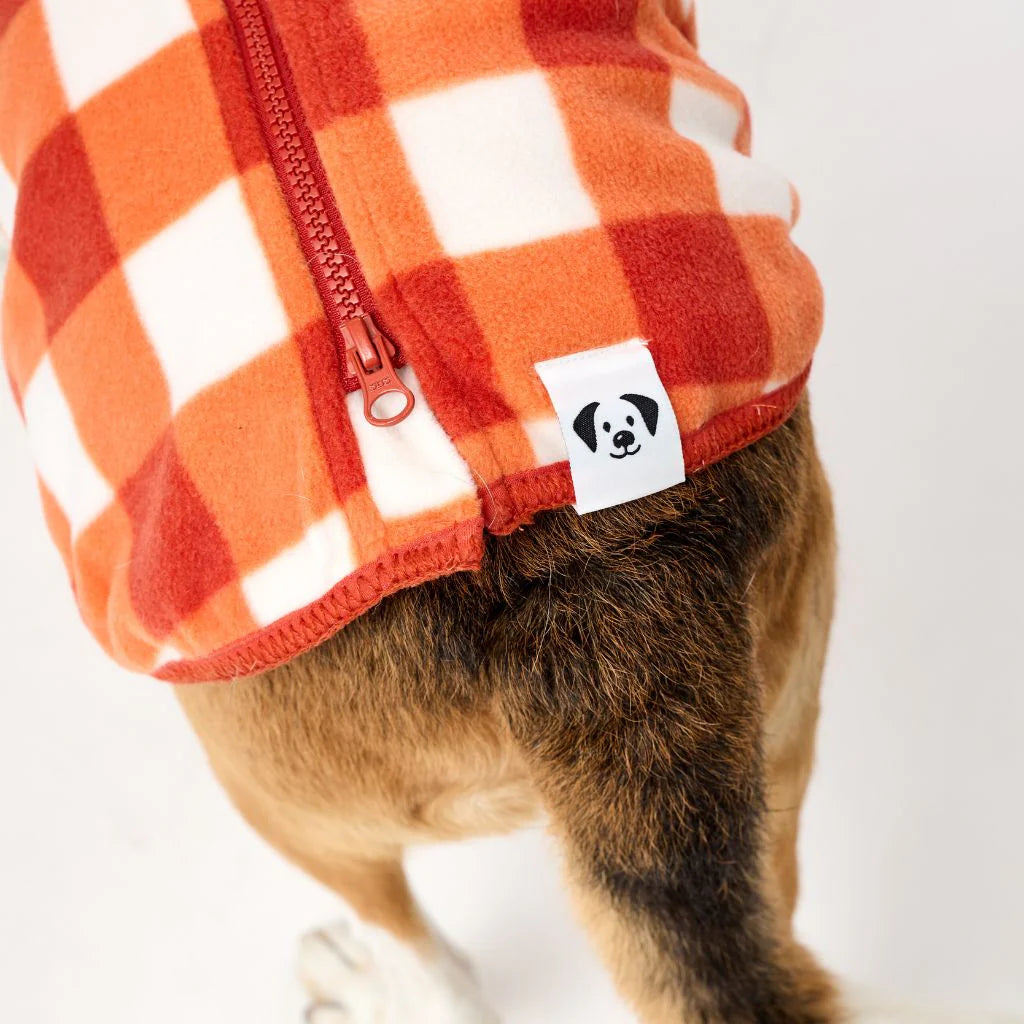 The Floofy Fleece - Orange Gingham