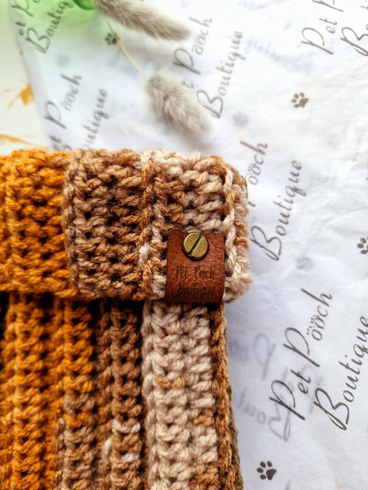 Cosy Cottage Knitted Dog Snood - Roll Top (UK handmade)