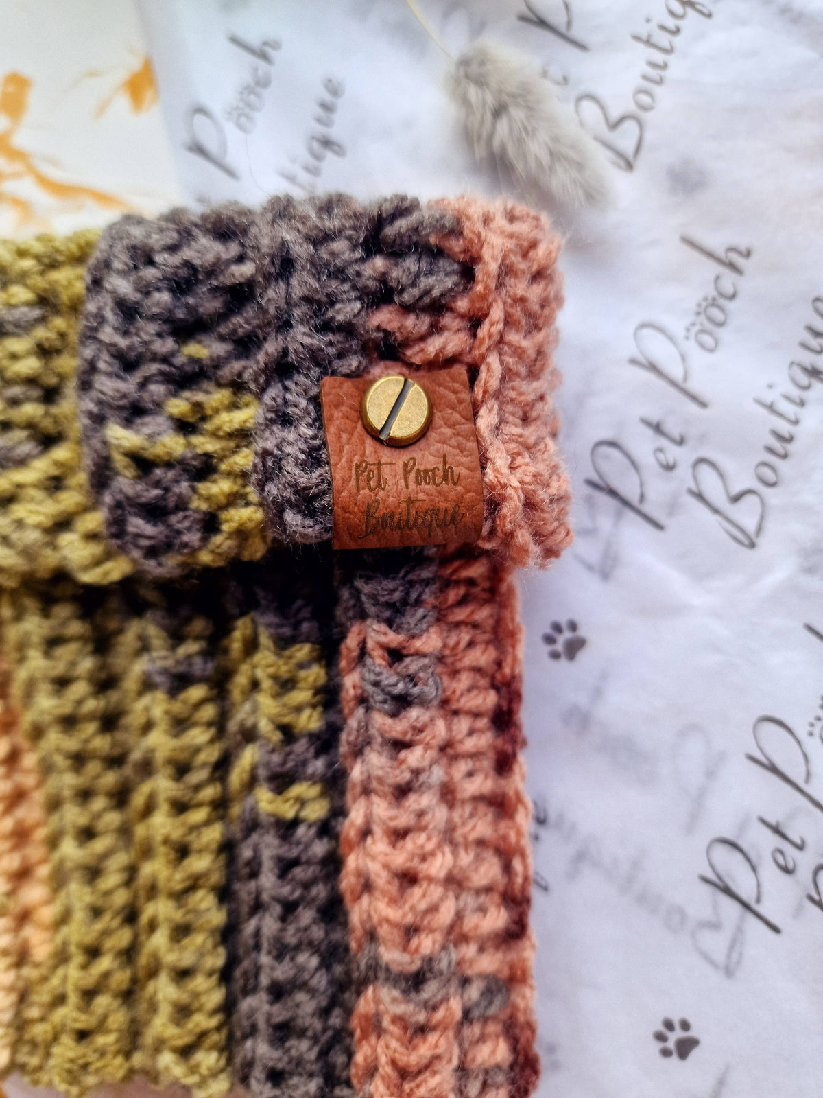 Cosy Cottage Knitted Dog Snood - Roll Top (UK handmade)