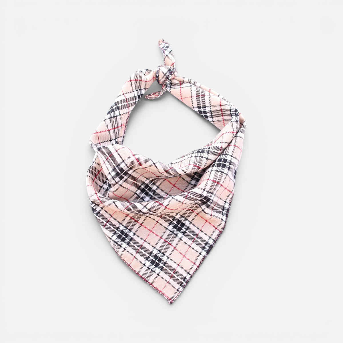 Classic Beige Barkberry Plaid Puppy Dog Bandana - Handmade