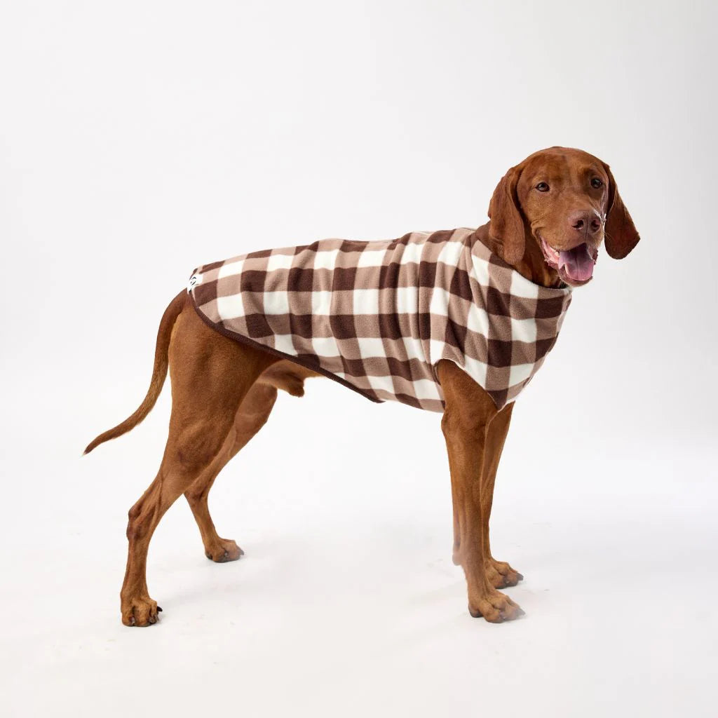 The Floofy Fleece - Mocha Gingham