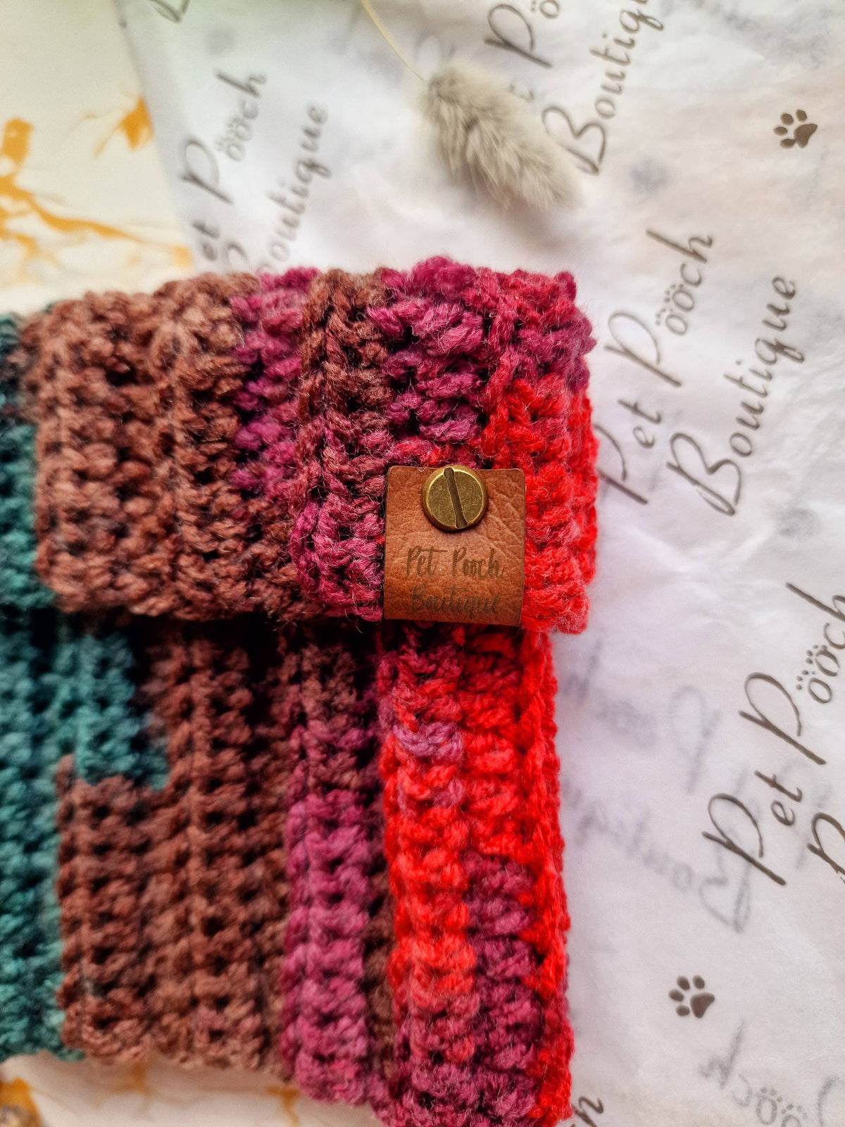 Cosy Cottage Knitted Dog Snood - Roll Top (UK handmade)