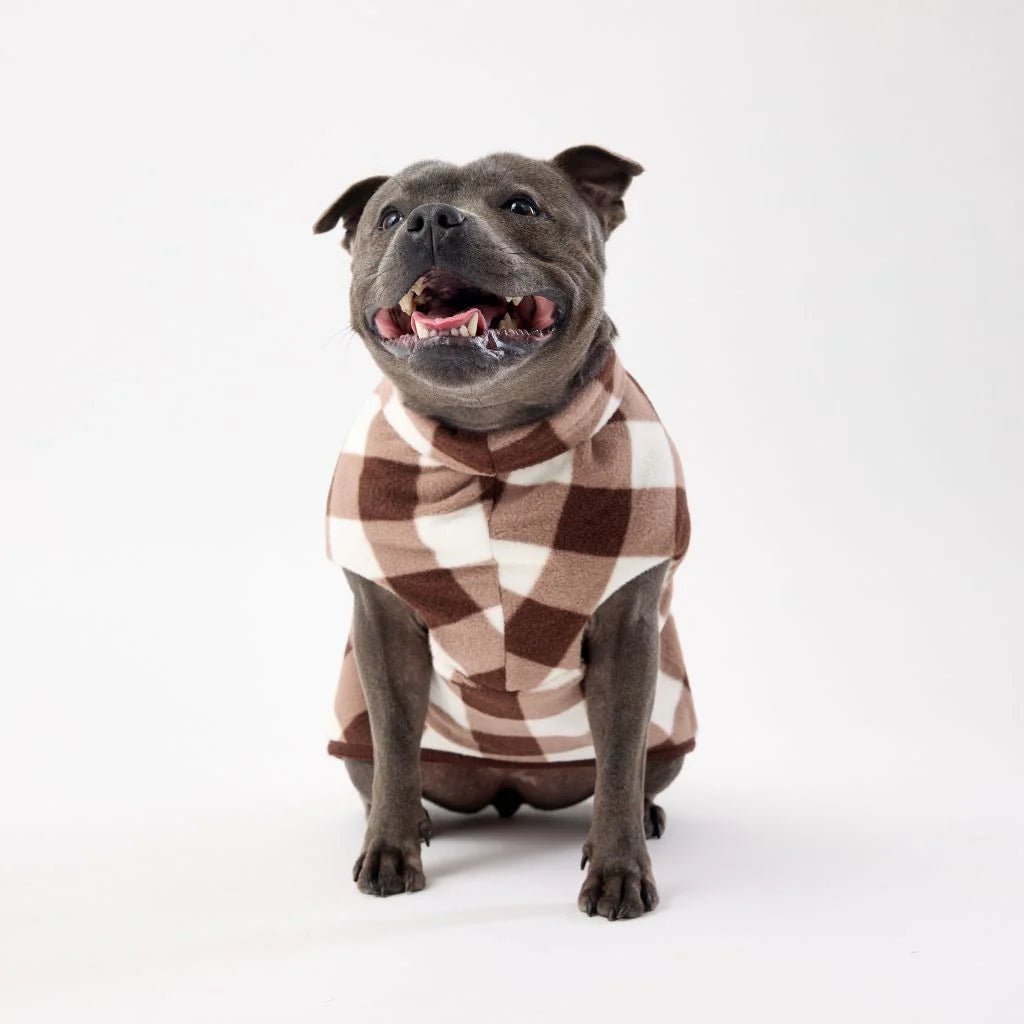 The Floofy Fleece - Mocha Gingham