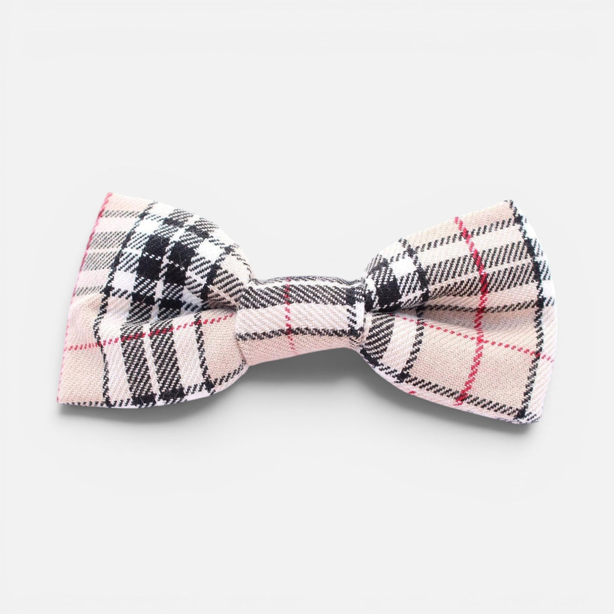 Classic Beige Barkberry Plaid Dog Bow Tie  (UK handmade)