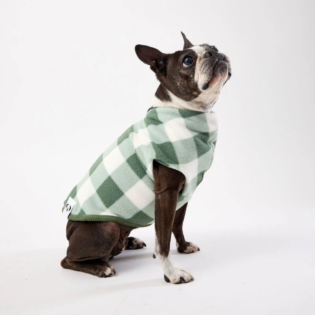The Floofy Fleece - Green Gingham