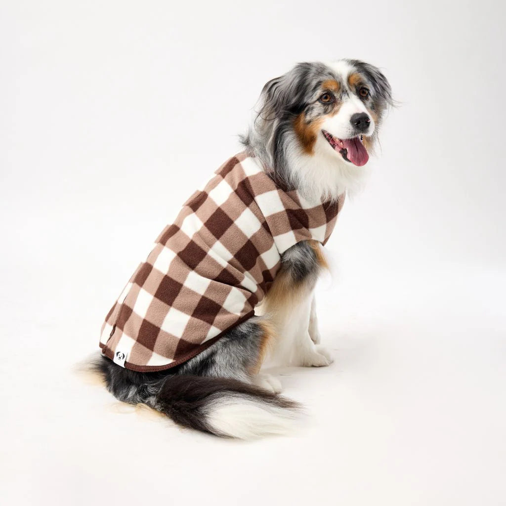 The Floofy Fleece - Mocha Gingham
