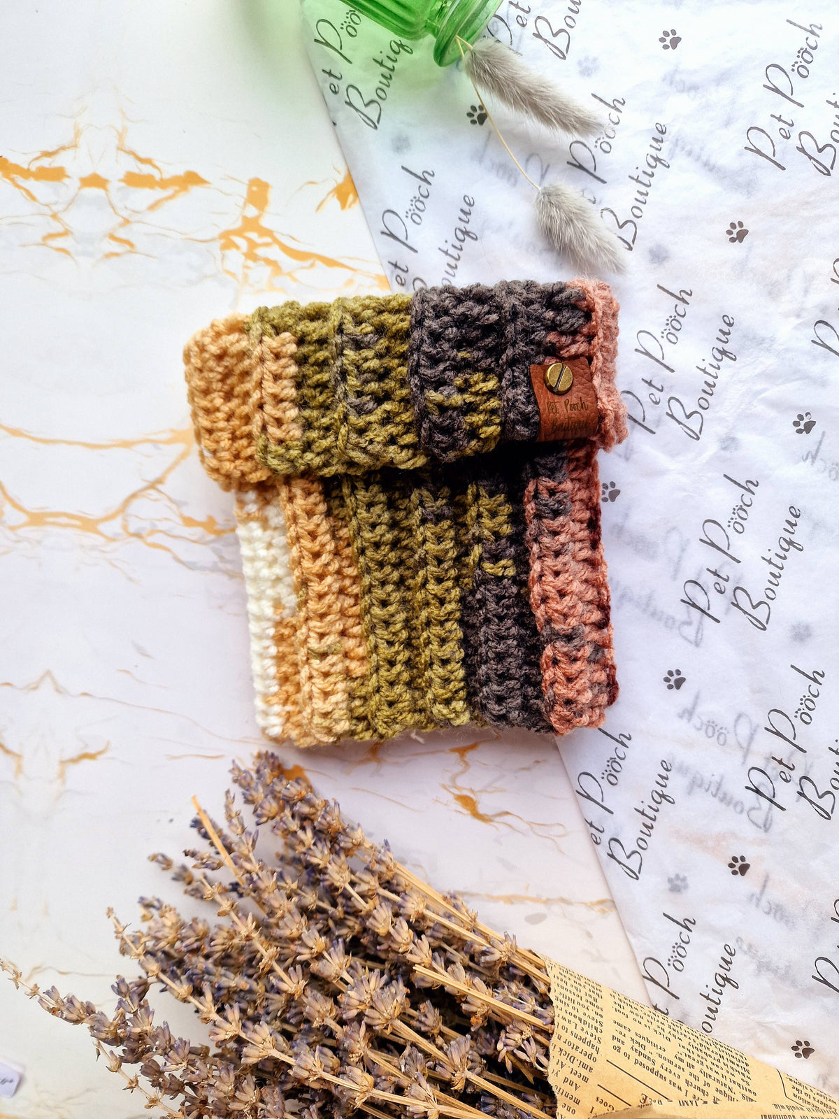 Cosy Cottage Knitted Dog Snood - Roll Top (UK handmade)