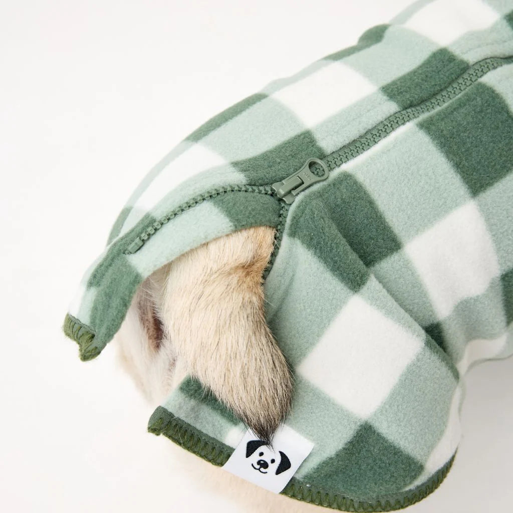 The Floofy Fleece - Green Gingham