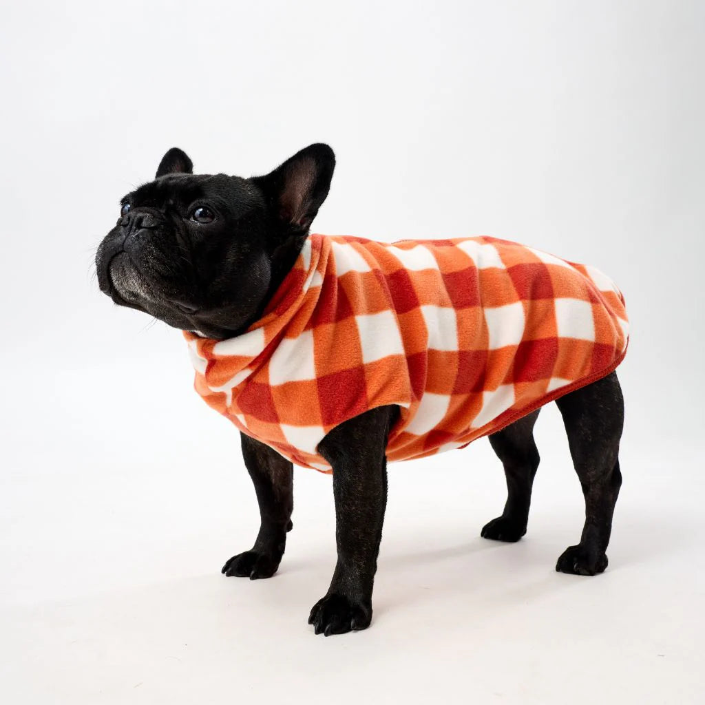 The Floofy Fleece - Orange Gingham