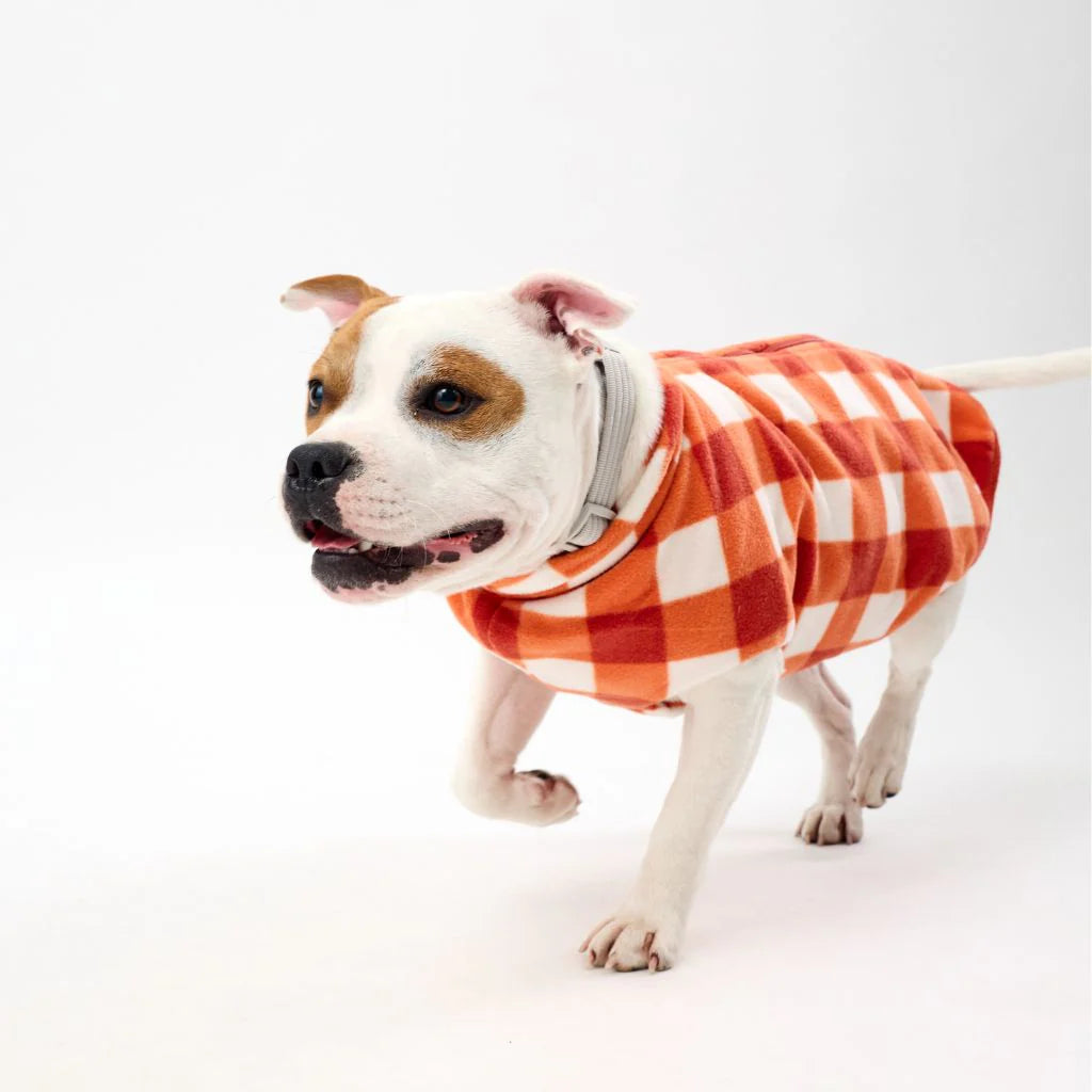 The Floofy Fleece - Orange Gingham