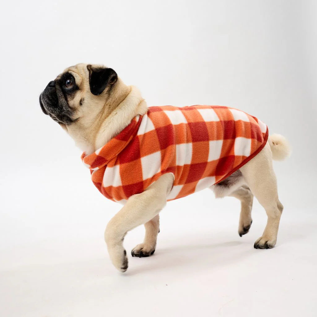 The Floofy Fleece - Orange Gingham