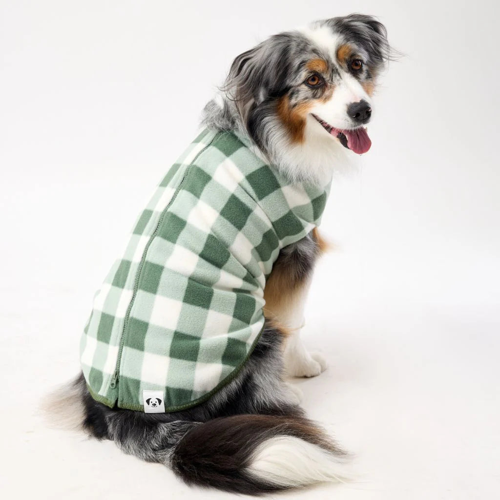 The Floofy Fleece - Green Gingham