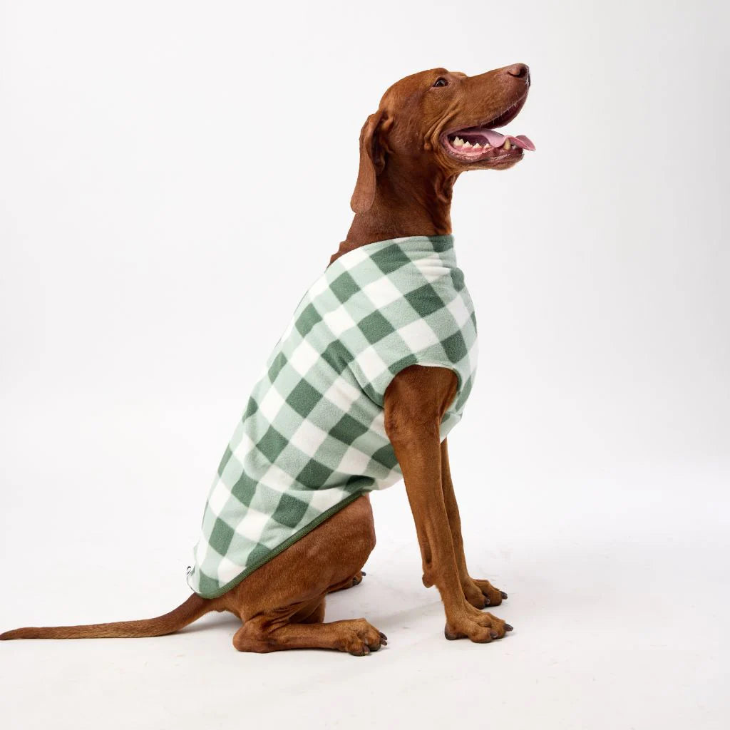 The Floofy Fleece - Green Gingham