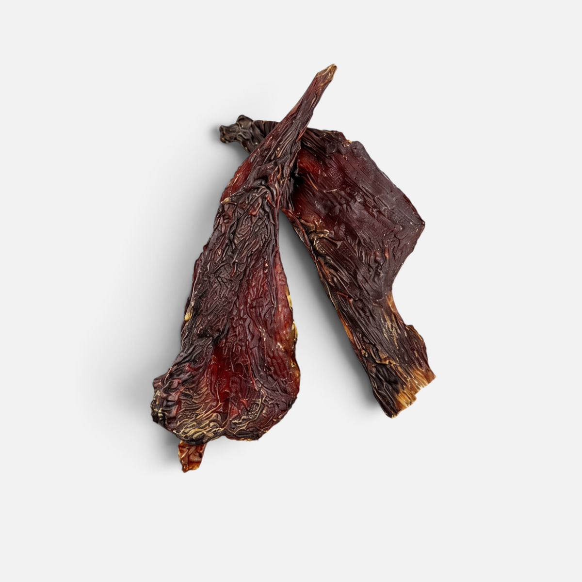 The Dog Emporium natural kangaroo jerky dog treat, a single-ingredient hypoallergenic dried meat chew.