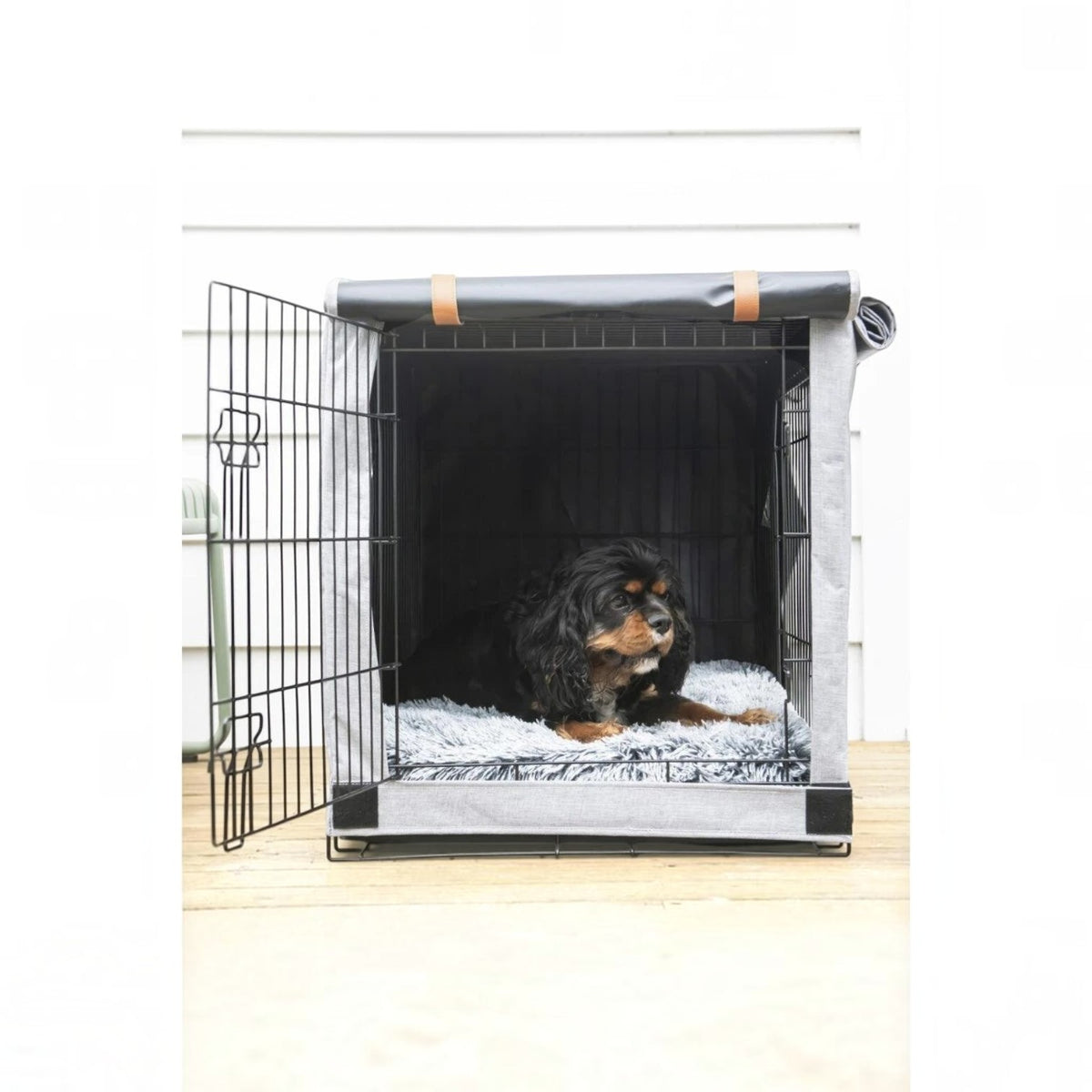Superior Pet Calming Crate Dog Mat Topper Water-Resistant Dove Grey