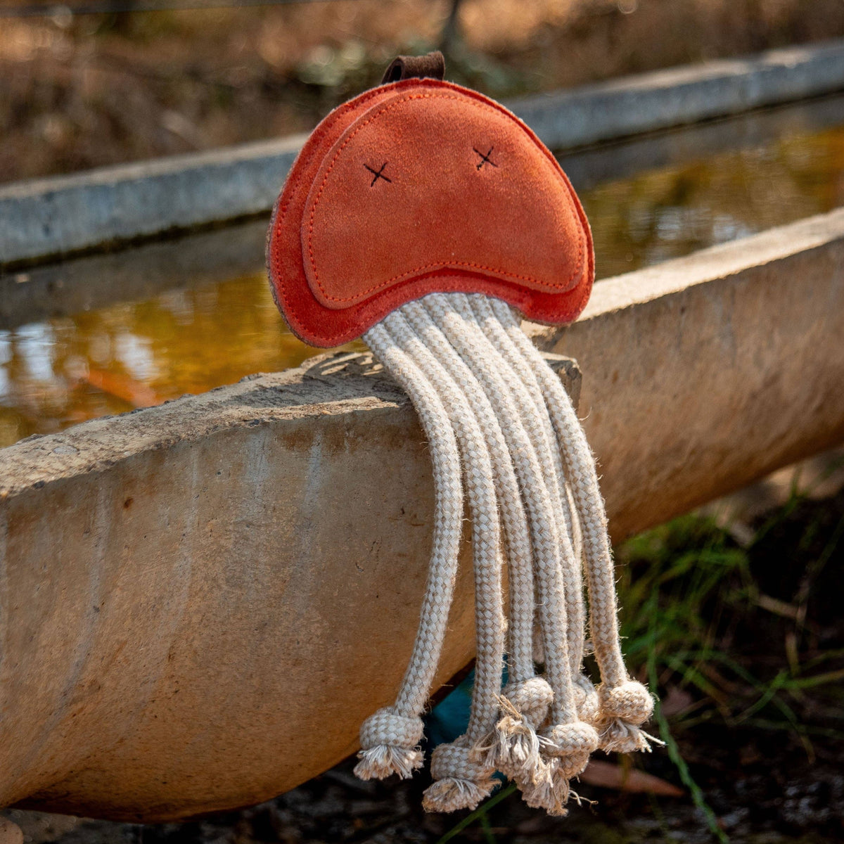 Joe Jellyfish Dog Toy - ochre