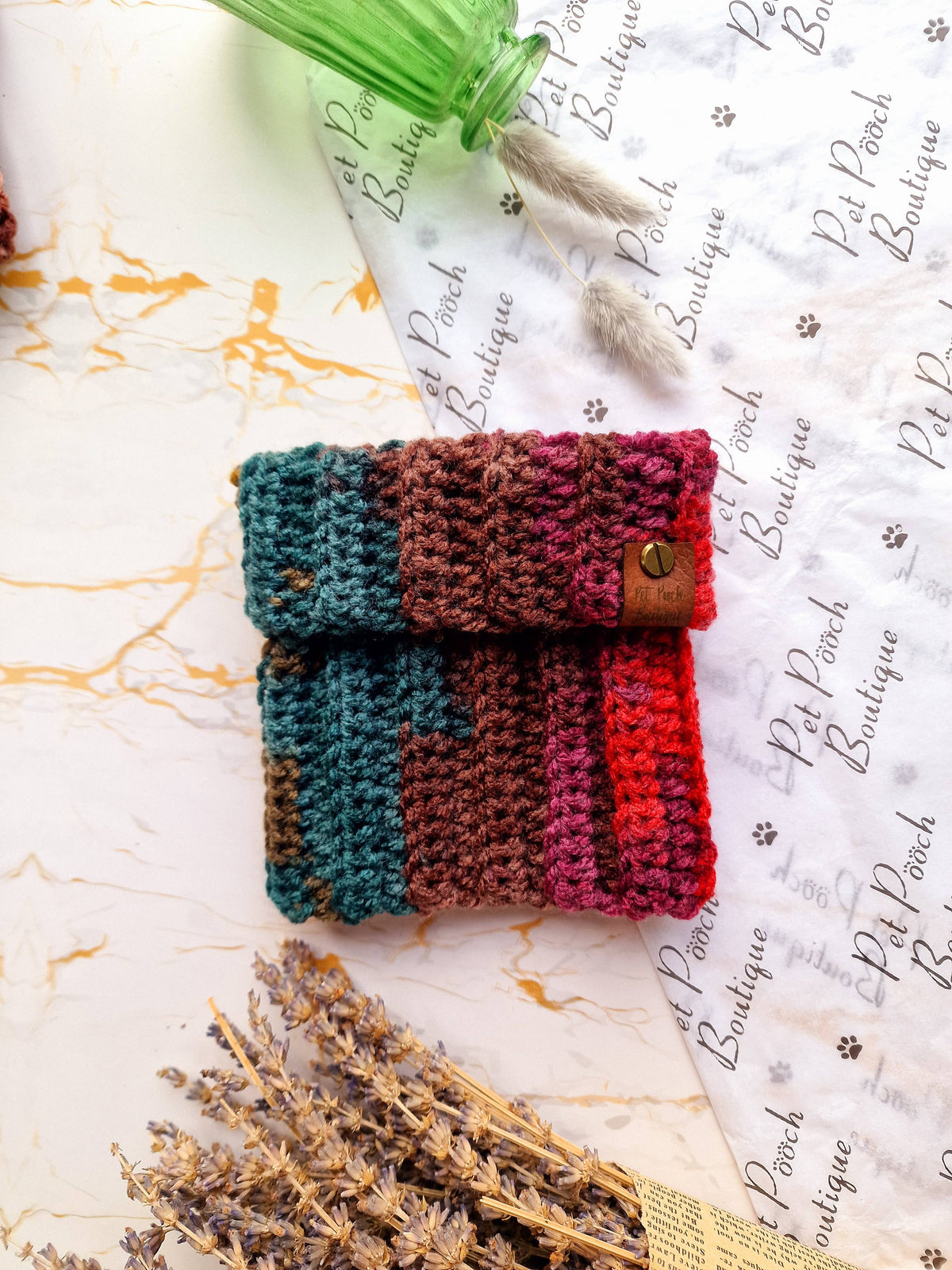 Cosy Cottage Knitted Dog Snood - Roll Top (UK handmade)