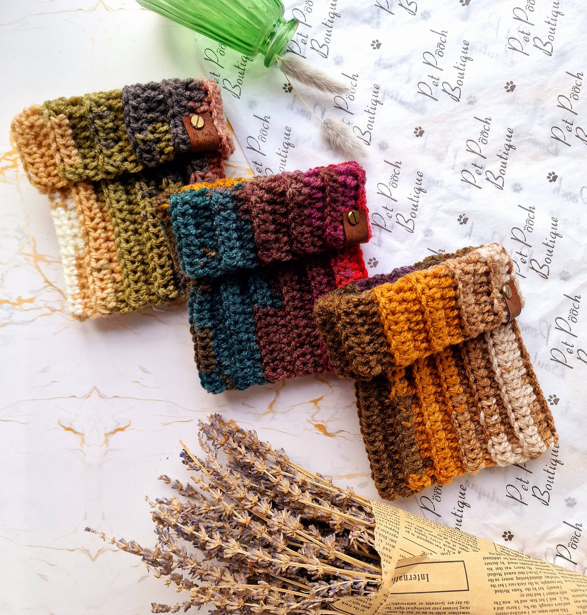 Cosy Cottage Knitted Dog Snood - Roll Top (UK handmade)