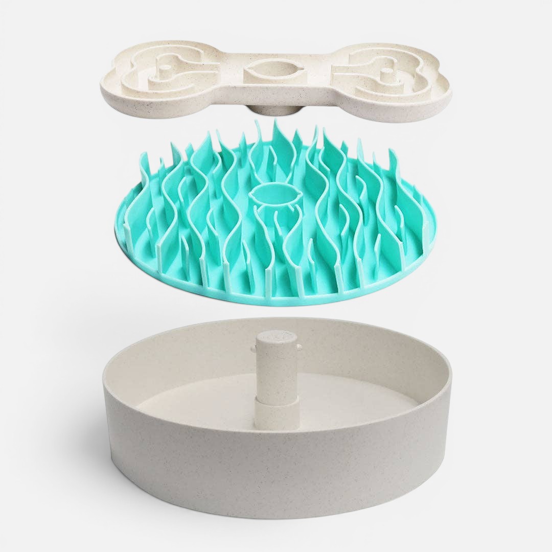 Green Puzzle Feeder Bowl