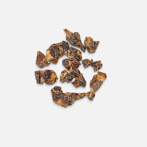 The Dog Emporium 100% Australian dried chicken gizzard dog treats, a natural and chewy high-protein snack.