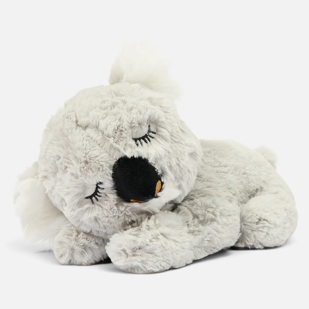 The Dog Emporium soft grey plush koala heartbeat toy for puppies designed to provide comfort and reduce anxiety